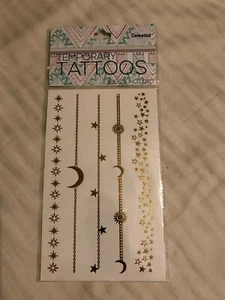 Tatuaje ""celestial" temporal accesorios sarina, 2 hojas por paquete sellado. - Imagen 1 de 6