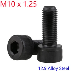 M10 - 1.25 FINE Thread Socket Head Caps Screws 12.9 Alloy Steel Black Oxide - Picture 1 of 4