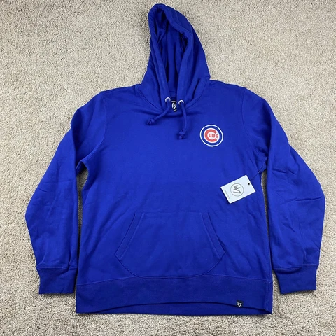 Chicago Cubs Hoodie Womens Size XL MLB '47 Brand Sweatshirt Cotton Polyester Cover