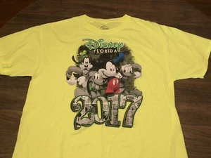 Camiseta amarilla grande Disney Florida 2017 Mickey Pluto Donald Goofy - Imagen 1 de 8