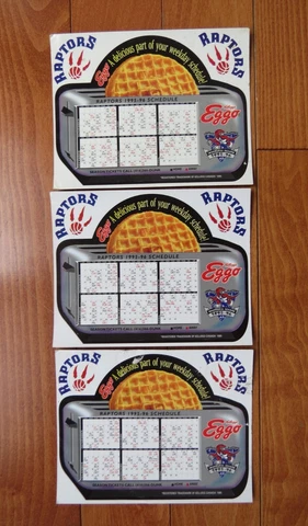 1995-96 Kellogg's Eggo Toronto Raptors schedule magnet - 1st season Cover