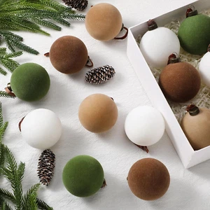 Christmas Tree Decorations 2.4 Inch Velvet Christmas Balls Christmas Ornaments B - Picture 1 of 6