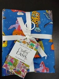 Sea In Colour By The Crafty Lass Fat Quarter Konvolut Fisch Koralle - Bild 1 von 6