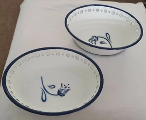DISHES/SERVING BOWLS St Michael Florentine 2233 Lattice Dish 2 Blue/White Dish - Picture 1 of 7