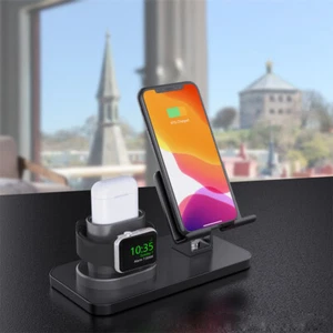 Desktop Wireless Charging Stand for Mobile Phone Watch Headset Integrated Stand - Picture 1 of 6