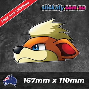 Growlithe Sticker Funny Laptop Car Window Bumper 4x4 Ute Decal pokemon - Picture 1 of 4