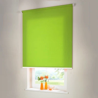 Sichtschutzrollo Mittelzugrollo Springrollo Rollo - Höhe 120 cm limone - Bild 1 von 3