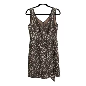 Nanette Lepore In The Wild Animal Print Sleeveless Dress SZ 10 Silk Linen - Picture 1 of 7