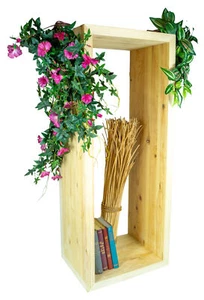 Säule in natur 100x40x30cm aus Massivholz Vintage-Tisch rustikal - Bild 1 von 8