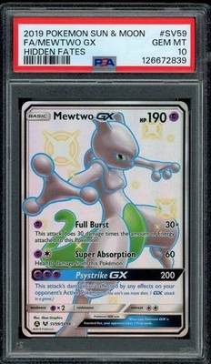 Pokemon PSA 10 Mewtwo GX SV59/SV94 Sun & Moon Hidden Fates Shiny Vault Mint - Image 1 of 2