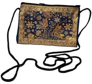 Turkish Carpet Rug Zipper Neck Pouch Purse with Straps Kilim Boho Shoulder Bag - Picture 1 of 2