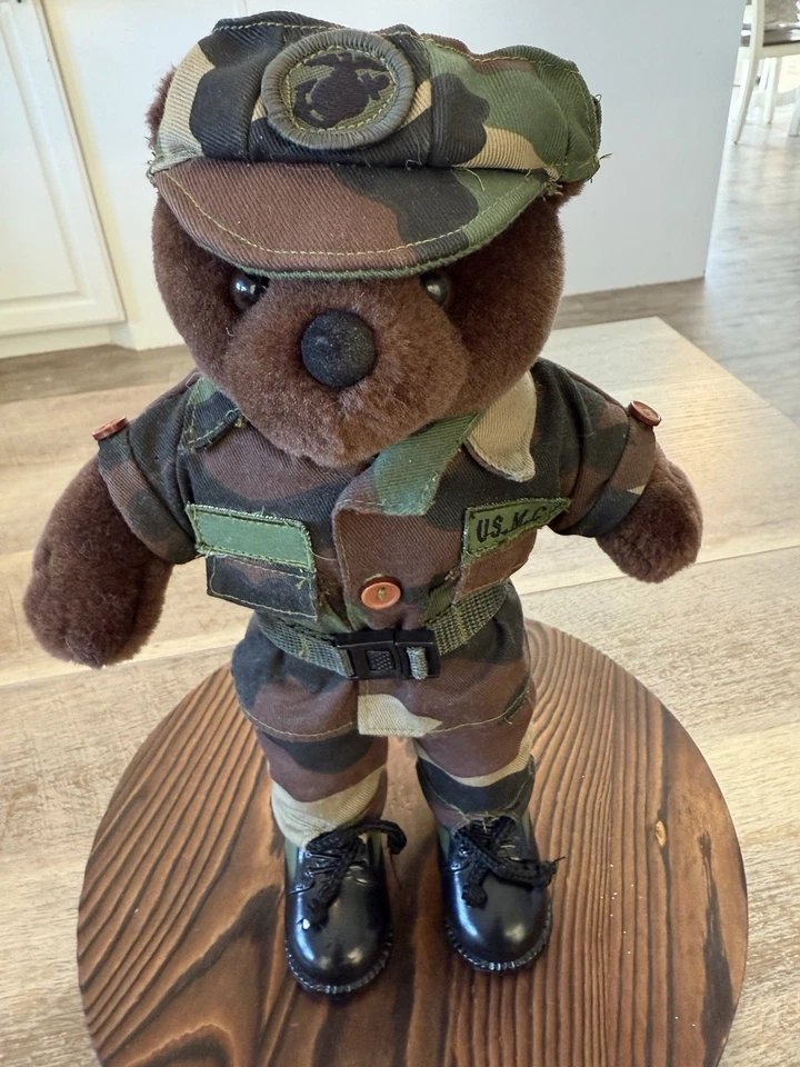 Vintage 1989 Bear Forces Of America U.S. Marines Teddy Bear 11" Plush Bear NWOT - Image 1 of 4