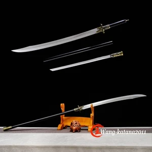 60" Sharp Kungfu Long Big Dao Tang Sword & Broadsword 2in1 High Manganese Steel - Picture 1 of 14