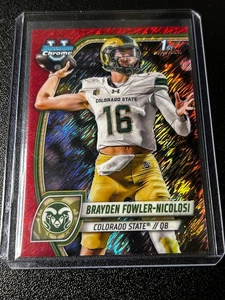 2024 Bowman U Chrome Brayden Fowler-Nicolosi #24 Red Shimmer Refractor /5 - Picture 1 of 2