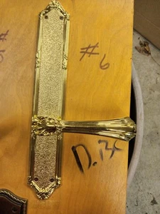 Discontinued Solid Brass Baldwin Dummy Lever And Escutcheon Plate - Picture 1 of 9