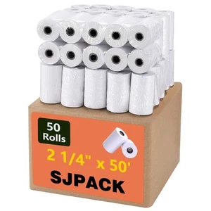 SJPACK Thermal Paper 2 1/4" x 50' Pos Receipt Paper, 50 rolls Cash Register R... - Picture 1 of 6