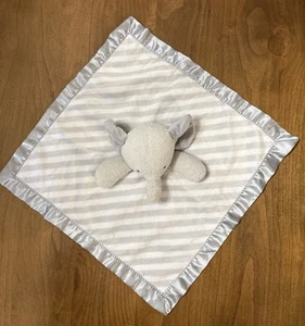 Cloud Island Grigio Elefante Lovey Stripe Coperta di Sicurezza Peluche Giocattolo - Foto 1 di 4
