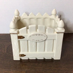 Lenox Picket Fence Porcelain Planter 828117 5”x4.25” inches American By Design - Picture 1 of 4