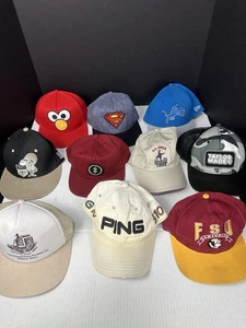 Reseller Hat Lot Of 10 Wash & Wear Golf,NFL,NCAA,VTG Trucker - Picture 1 of 11