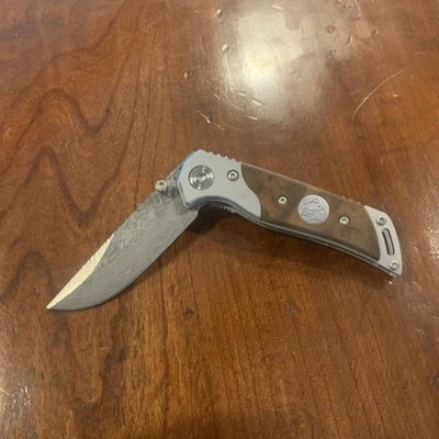 Cuchillo Plegable de Coleccionista Descontinuado RARO De Colección PUMA TEC DAMASCUS EN MUY BUEN ESTADO Foto 1 de 4