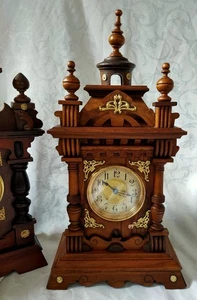 Schöner Pfeilkreuz/Junghans Gründerzeit Wecker bzw. Kaminuhr - Bild 1 von 13