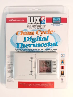 LUX CAG 111 Clean Cycle Programmable Digital Thermostat NEW - Image 1 of 4