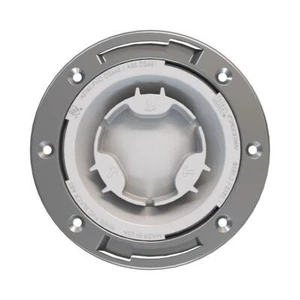 Oatey Fast Set 4" Mozzo PVC Rubinetto Flangia WC con Tappo di Prova, Anello Acciaio Inox - Foto 1 di 5