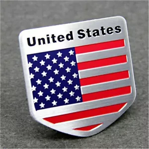 1x 3D Metal US USA American Flag Logo Sticker Emblem Badge Decal Car Accessories - Foto 1 di 12