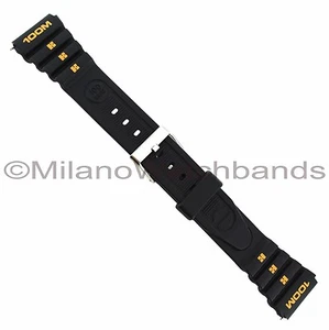 19mm Flex-On Black Orange 100M Rubber Fits Ironman Watch Band BUY 1 GET 1 FREE - Picture 1 of 3