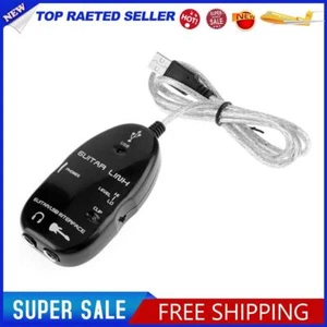 Guitar to USB Sound Player Sound Card Effector Link Audio Cable (Black) - Photo 1/4
