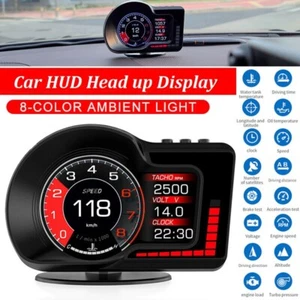 Auto HUD Head-Up Display OBD2+GPS LCD Digital Gauge Odometer Tachometer Gauge - Picture 1 of 8