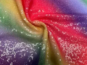 3mm Sparking GAY PRIDE Sequin Fabric Material Sequins 2 Way Stretch 130cm Wide - Picture 1 of 9