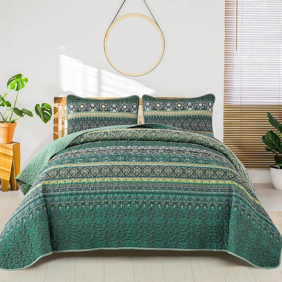 Juego de colcha para dormitorio WONGS Boho ropa de cama tamaño queen king para todas las estaciones Foto 1 de 1