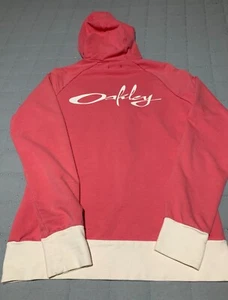 OAKLEY Full Zip Hoodie Jacket, Women Size Medium, Pink/White - Picture 1 of 6