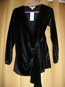 Black Velvet Maternity Top Size 10 DOROTHY PERKINS BNWT - Picture 1 of 2