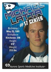 2011-12 Milwaukee Admirals (AHL) Michael Latta postcard (Graz99ers)