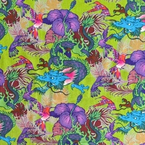 Viscose Fabric Psychedelic Dragons 140cm Wide By The Half Metre - Picture 1 of 4