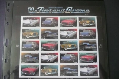 2008 50s FINS AND CHROME CARS SHEETLET  COMPLETE MNH - Изображение 1 из 2