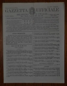 GAZZETTA UFFICIALE N.5 DEL 8 GENNAIO 1937 / ANNO XV (GA3) - Foto 1 di 1