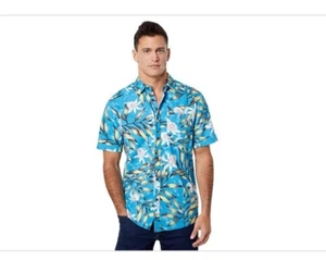 Volcom Camicia Uomo Tropical Hideout Manica Corta con Bottoni, Maliblue, Taglia M - Foto 1 di 5