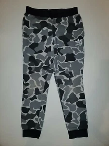 Adidas Sweatpants Joggers Youth Boys Trefoil Camouflage Grey Carbon Print S - Picture 1 of 7