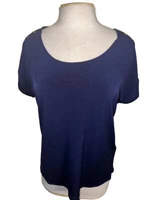 Blusa Top Susie In The City Pullover Cuello Redondo Manga Corta Cuentas Azul Marino XL Foto 1 de 4