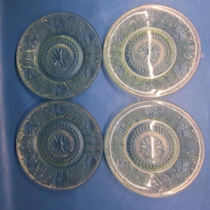 Platos de cena vintage Tiara Indiana Glass Chantilly Green Sandwich 10 3/8" (4) - Imagen 1 de 3
