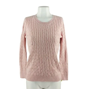 NWT $49 KAREN SCOTT Textured Cable Sweater Petite M(8-10) Pink Pullover Cotton - Picture 1 of 10