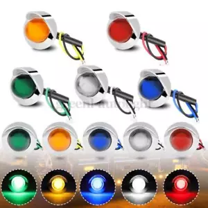 10X 3/4" Redondo LED Marcador Lateral Luz Liquidación Camión Remolque Furgoneta Bala Cromo - Imagen 1 de 27