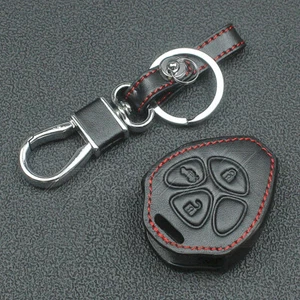 Leather Keyfob Case Cover For Toyota Camry Corolla RAV4 Echo Prado 3 Buttons - Picture 1 of 4