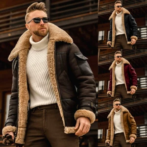 Men's Winter Military Fleece Jacket - Warm Tactical Coat with Fur Collar - Bild 1 von 9