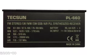 TECSUN PL-660 Radio Receiver Original Back Stand BLACK - Picture 1 of 2