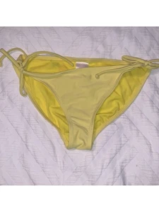 XHILARATION Women's Yellow Side Tie Bikini Swimwear Bottom S - Picture 1 of 6