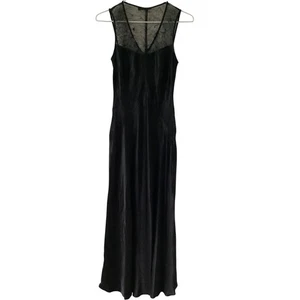 Maxi Vestido Donna Karan New York Negro Encaje Mezcla Viscosa Talla 0 Sin Mangas - Imagen 1 de 8